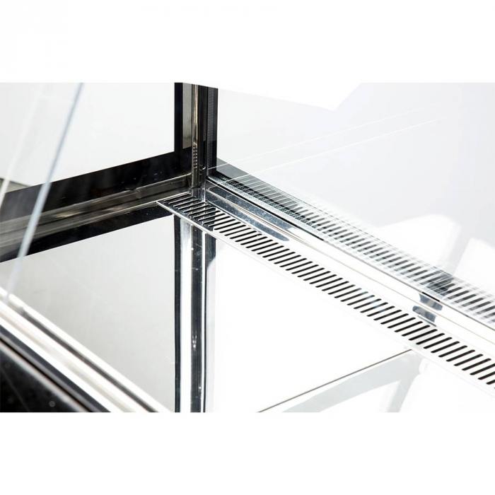 Fleischvitrine Umluftkühlung | B1250xT850xH1300 mm | Weiß-​​Schwarz