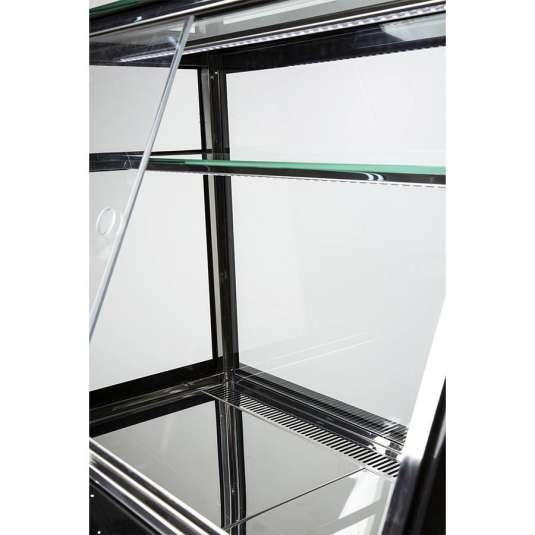 Fleischvitrine Umluftkühlung | B1250xT850xH1300 mm | Weiß-​​Schwarz