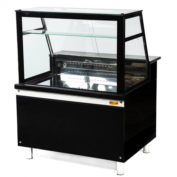 Fleischvitrine | B1250xT850xH1300 | Weiss-​​Schwarz