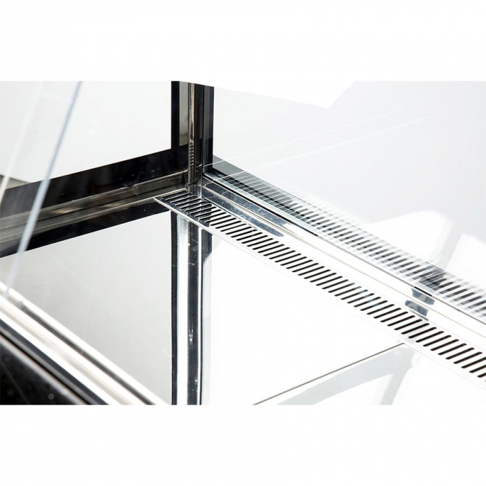 Fleischvitrine Umluftkühlung | B1250xT850xH1300 mm | Bordeaux-​​Schwarz