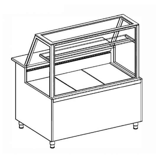 Fleischvitrine Umluftkühlung | B1500xT850xH1300 mm | Weiß-​​​Schwarz