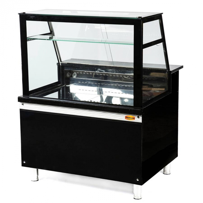 Fleischvitrine | B1500xT850xH1300 | Weiss-​​Schwarz