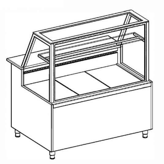Fleischvitrine Umluftkühlung | B1500xT850xH1300 mm | Bordeaux-​​​Schwarz