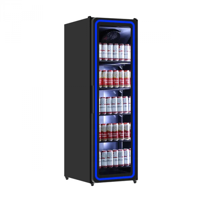 Getränkekühlschrank  1 Glastür 394L blaues LED-Licht