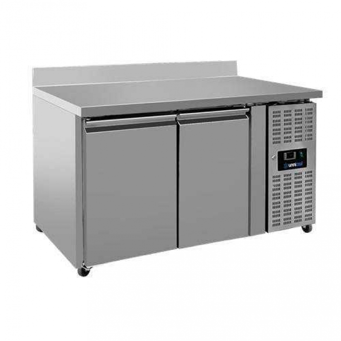 Kühltisch 2 Türen 1360x700x850mm Edelstahl Umluftkühlung R290