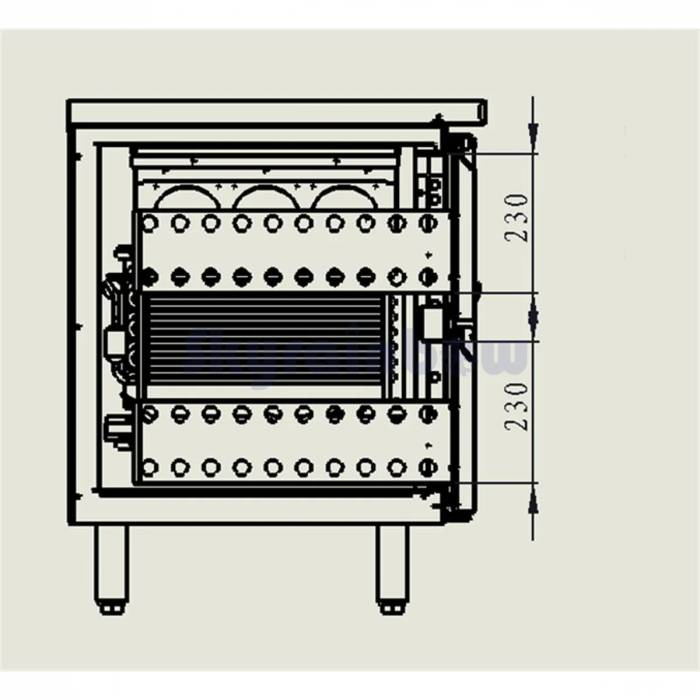 Koeltafel 136 cm met 4 lades, convectie, GN 1/1 en roestvrij staal