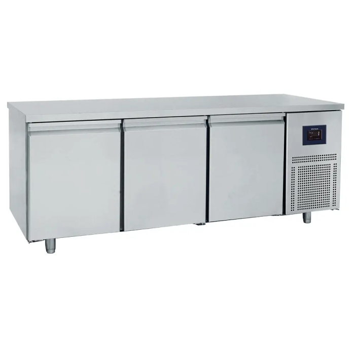 Bäckereikühltisch 3-türig 600x400 mm Edelstahlarbeitsplatte 2-8 °C WiFi - Kühlgerät für Bäckereien und Konditoreien