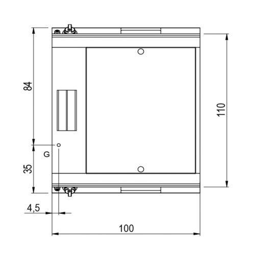 Gas-Grillplatte | ½ glatt ½ gerillt auf Unterbau mit Türen | Bedienung beidseitig | 14kW