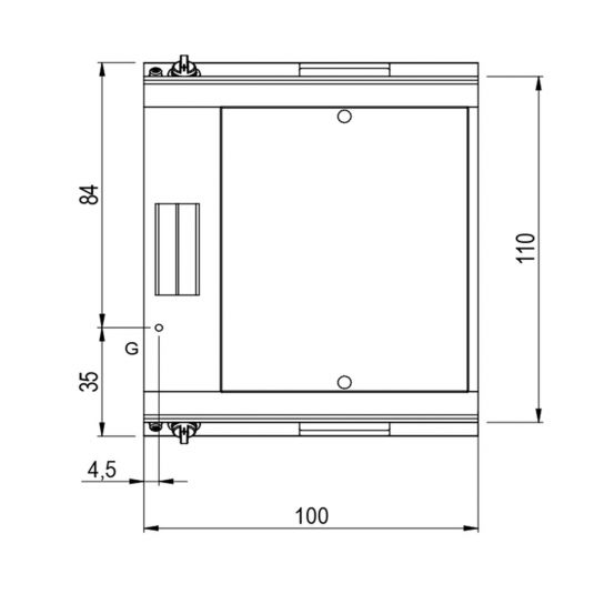 Gas-Grillplatte glatt verchromt auf Unterbau mit Türen | Bedienung beidseitig | 14kW