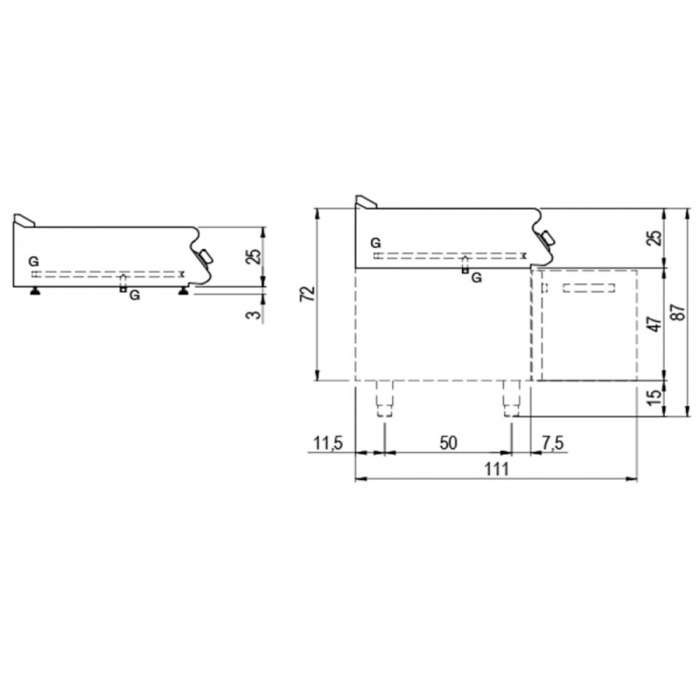Gas-Grillplatte Tischmodell | Glatte verchromte Platte