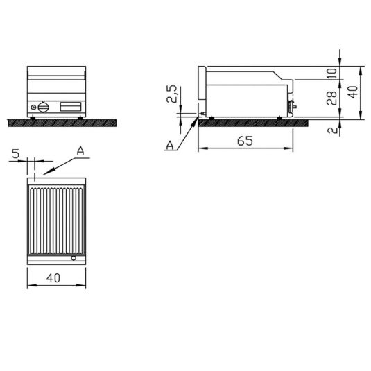 Gas-Grillplatte Tischmodell | Verchromt glatt | 5.7kW
