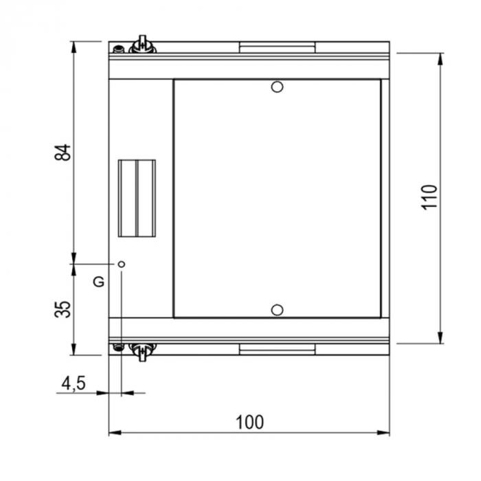 Gas-Grillplatte verchromt | ½ glatt ½ gerillt auf Unterbau mit Türen | Bedienung beidseitig | 14kW