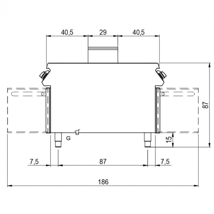 Gas-Grillplatte verchromt | ½ glatt ½ gerillt auf Unterbau mit Türen | Bedienung beidseitig | 14kW