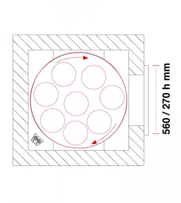 Gas Pizzaofen Pavesi PVP 110 | Backfläche rotierend | 6 bis 8 Pizzen | B1500 x T1550 x H1900 mm