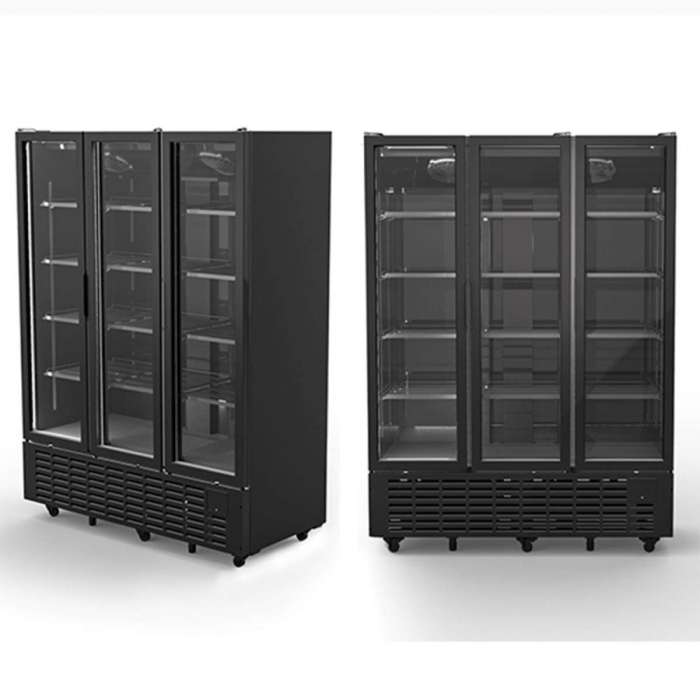 Getränkekühlschrank 1491 Liter mit 3 Glastüren und 12 Rosten - Gastrohot