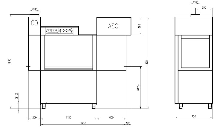 Pl Korbtransportspülmaschine Cd | Combisteel 7280.0090