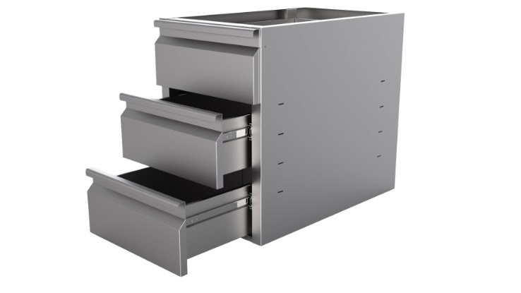 Schubladenreihe 3 Schuben für Tisch 700 · 7333.0180