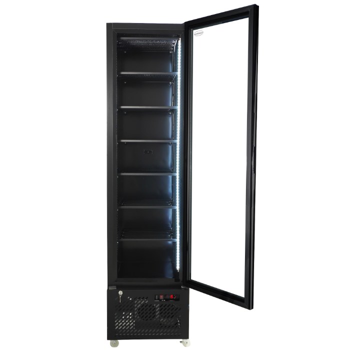Tiefkühlschrank 1 Glastür Schwarz Nap-250F | Combisteel 7455.1930
