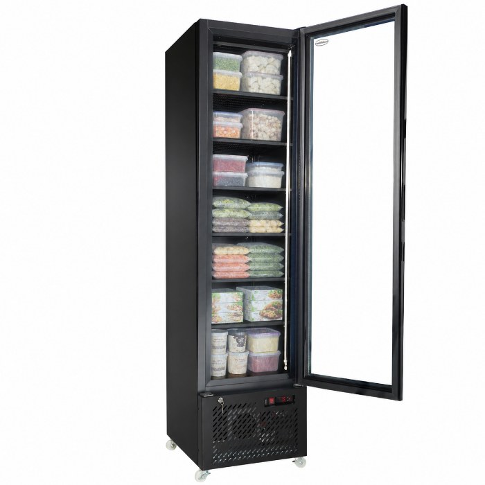 Tiefkühlschrank 1 Glastür Schwarz Nap-250F | Combisteel 7455.1930
