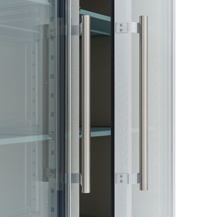 Maxima Gefrierschrank · 1200 l · 6 Einstellbare Regale (2/1 GN) · Rostfreier Stahl · mit Glastür · 09400018