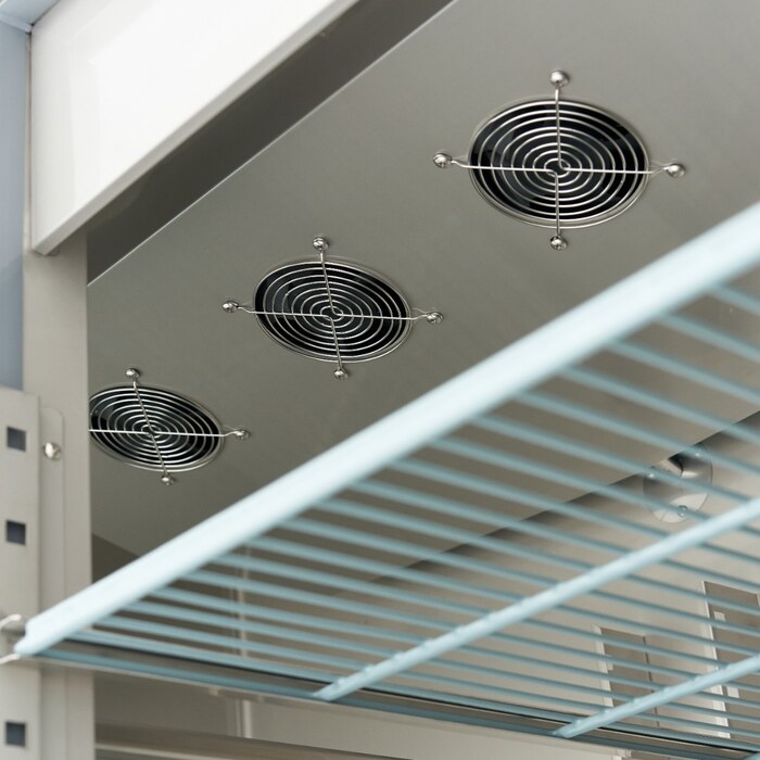 Maxima Gefrierschrank · 1200 l · 6 Einstellbare Regale (2/1 GN) · Rostfreier Stahl · mit Glastür · 09400018