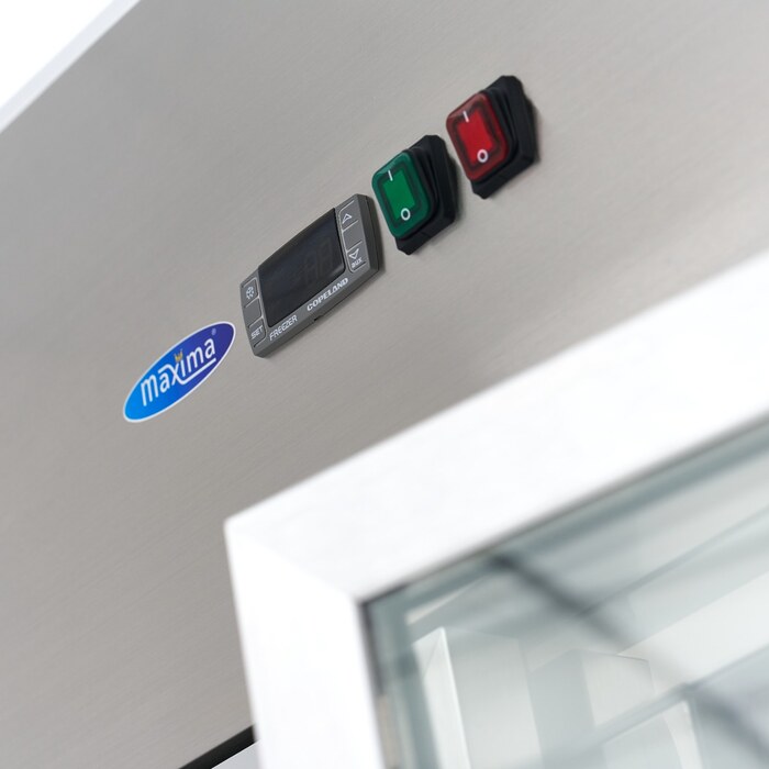 Maxima Gefrierschrank · 1200 l · 6 Einstellbare Regale (2/1 GN) · Rostfreier Stahl · mit Glastür · 09400018