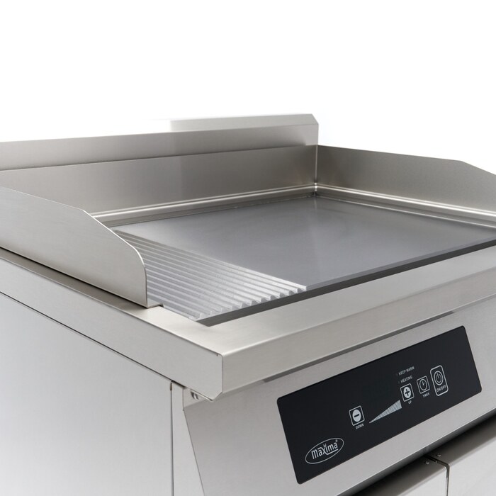 Maxima Induktions-Grillplatte 700 · Glatt & Gerillt · 10.000 W · Doppel · Mit Untergestell · 09371100