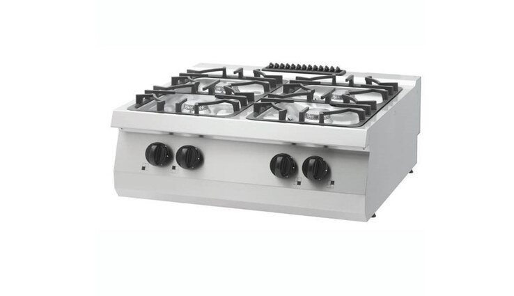 Maxima Heavy Duty Kochfeld · 4 Brenner · Doppeleinheit · 70 cm Tief · 30 kW · Gas