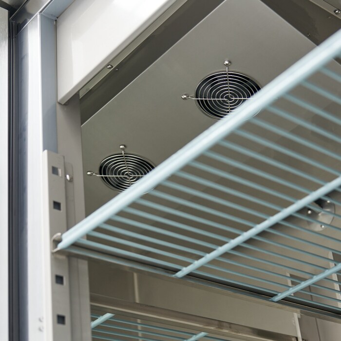 Maxima Kühlschrank · 1200 l · 6 Einstellbare Regale (2/1 GN) · Rostfreier Stahl · mit Glastür · 09400013