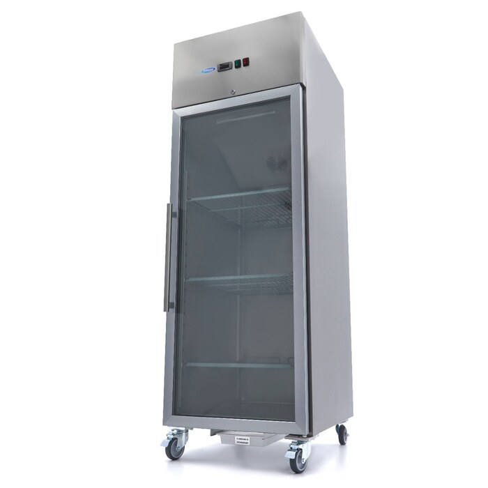 Maxima Kühlschrank · 600 l · 3 Einstellbare Regale (2/1 GN) · Rostfreier Stahl · mit Glastür