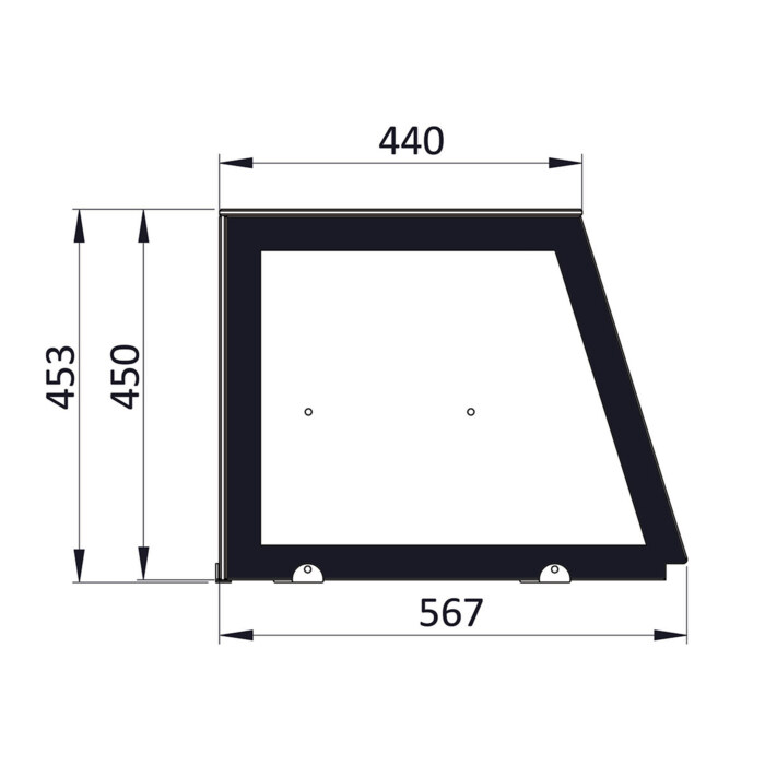Skyrainbow Glasaufsatz gerade schwarzer Rand für THS903OG – THS903-VGS