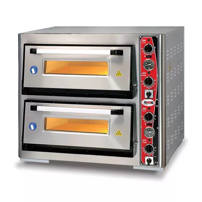Pizzaofen m. Thermometer 2 Backkammern 4+4x Ø34