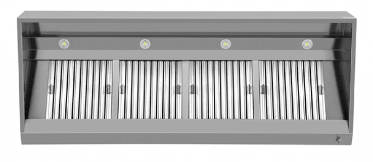 Wandhaube B1400xD950xH400 für gewerbliche Küche, platzsparend
