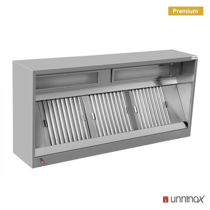 Dunstabzugshaube Box Modell Premium geschweißt 2600x1100x450 mm Edelstahl