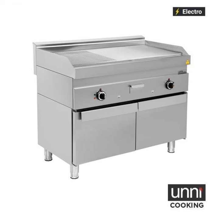 Elektrische Bratplatte Edelstahl geriffelt 100-300°C