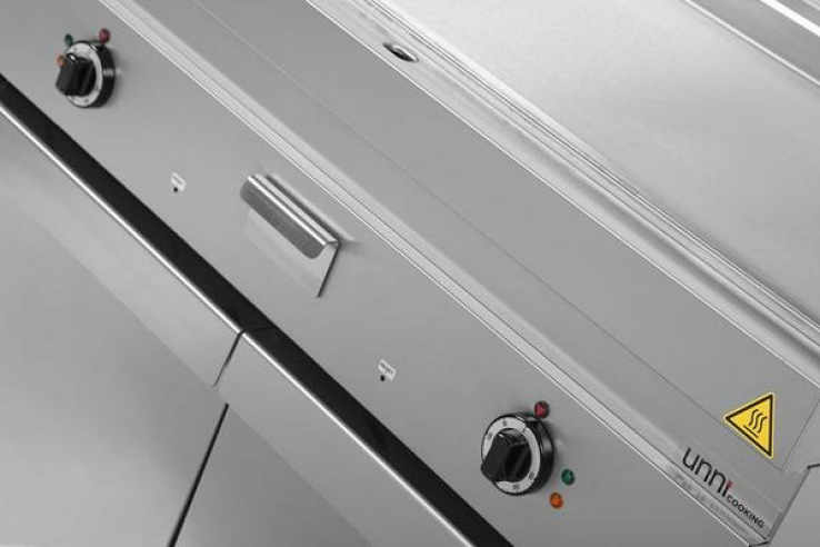 Elektrische Bratplatte Edelstahl geriffelt 100-300°C