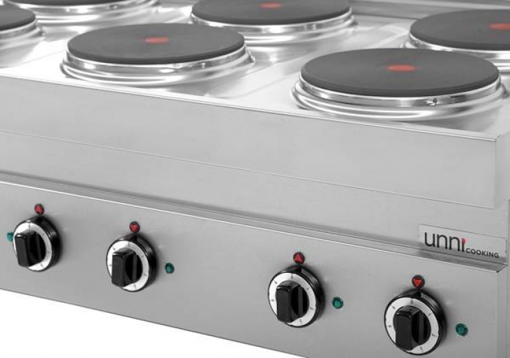 Elektroherd 650Line E65C60B 6 Kochfelder Edelstahl Gusseisen 2,6kW