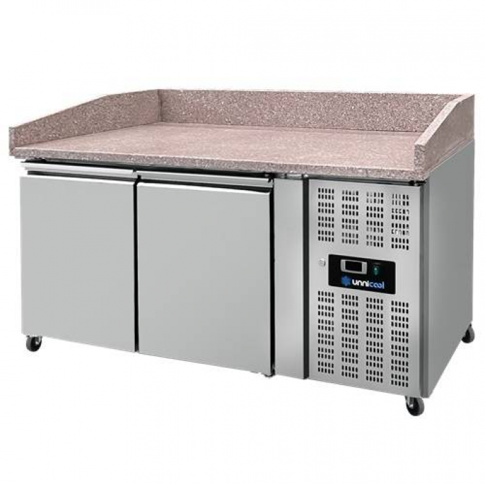 Pizza Theke 2 Türen 151x80x100cm 390L Edelstahl Automatik