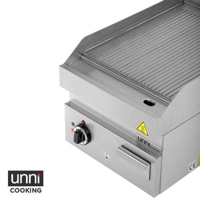 Elektrische Bratplatte Edelstahl gerillt 100-300°C