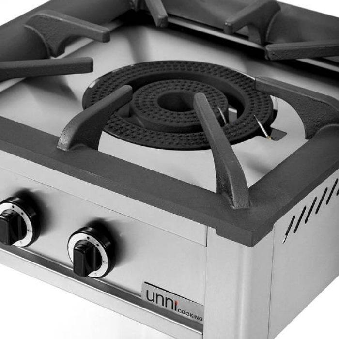 Gaskochfeld – 28 kW Edelstahlrahmen Gusseisenbrenner