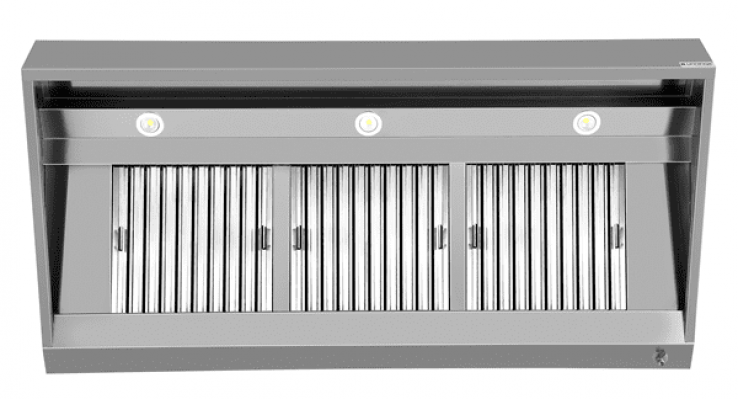 Dunstabzugshaube B2800xD950xH400 wandmontiert kompakt Gastronomie