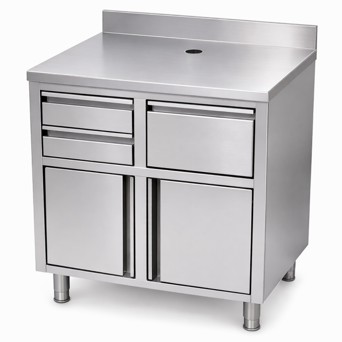 Edelstahl Arbeitstisch 1000x600x1150 für kompakte Arbeitsbereiche