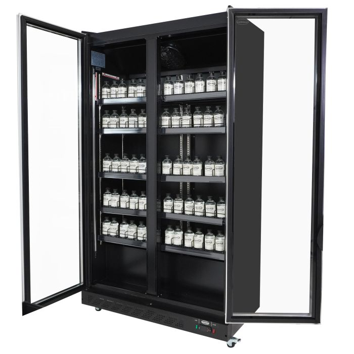 Kühlschrank 2 Glastüren Schwarz 758L | 1100x600x1980 mm