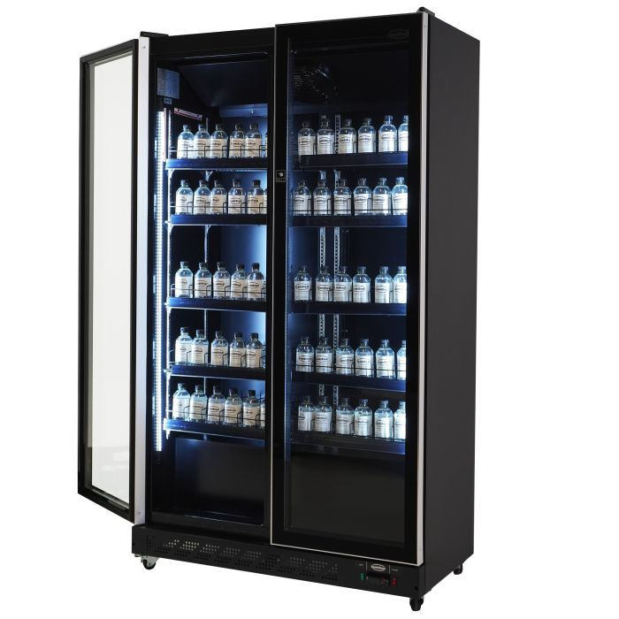 Kühlschrank 2 Glastüren Schwarz 758L | 1100x600x1980 mm