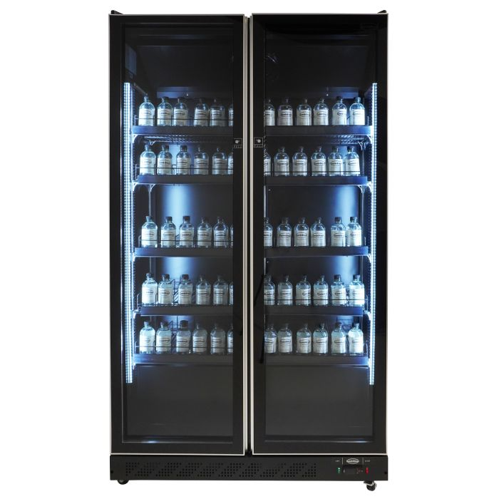Kühlschrank 2 Glastüren Schwarz 758L | 1100x600x1980 mm
