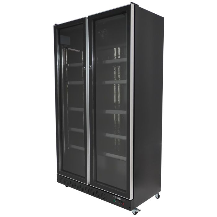 Kühlschrank 2 Glastüren Schwarz 758L | 1100x600x1980 mm