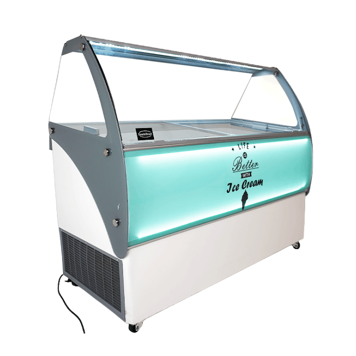 Speiseisvitrine Malta LED Weiß 13x5 Liter 557 Liter 1662x825x1257 mm