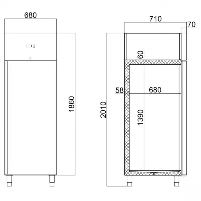 Tiefkühlschrank 429 Liter Edelstahl GN 1/1 – EASYLINE