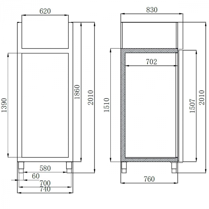 Tiefkühlschrank 650 Liter Edelstahl GN 2/1 – EASYLINE