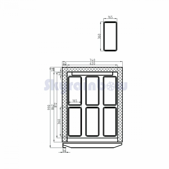 Skyrainbow Speiseeis-Lagertiefkühlschrank 54 x 5 L